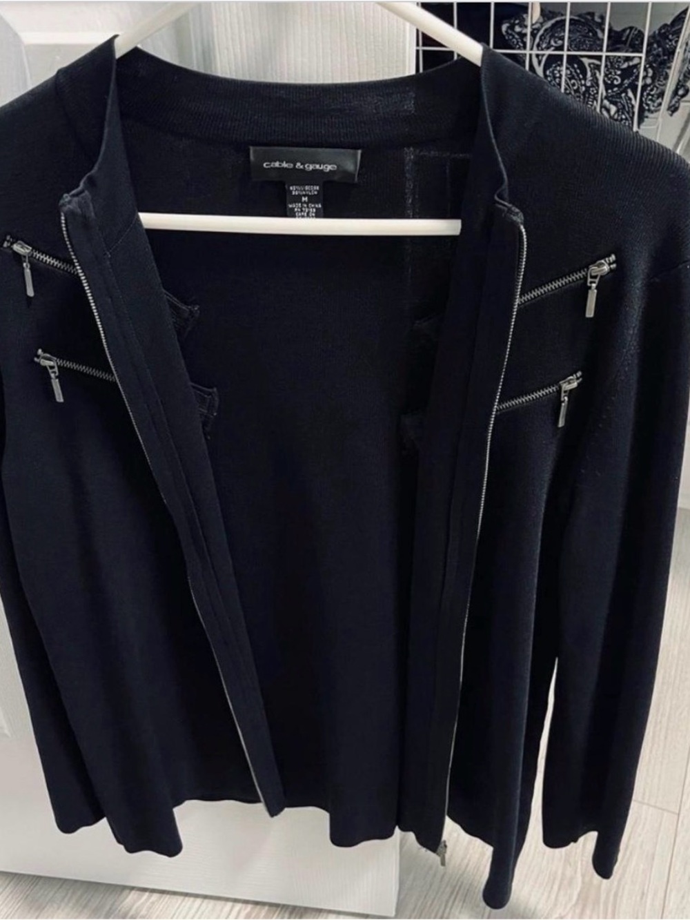 Cable & Gauge Ribbed Zip-Front Jacket - Picture 2 of 5